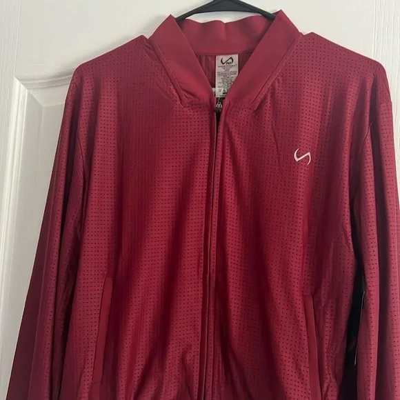TLF mesh maroon Maddox Jacket medium zip up lightweight athletic casual - Picture 3 of 11
